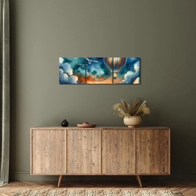Kép - Repülés az éjjeli ég alatt (órával) (90x30 cm)