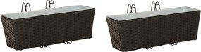vidaXL Erkély 2 pcs Fekete 50 x 17 x 17 cm Fém