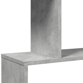 6 szintes betonszürke fa térelválasztó könyvespolc 70x24x193 cm