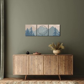 Kép - Türkiz hegység N⁰2 (órával) (90x30 cm)