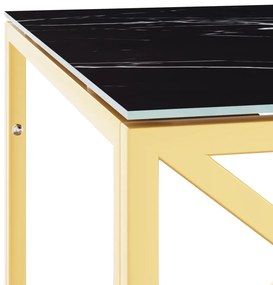 Üveg és rozsdamentes acél dohányzóasztal 110x45x45 cm