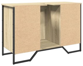 sonoma tölgy szerelt fa fürdőszobai mosdószekrény 91x35x60 cm