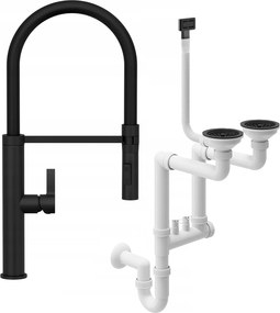 Csaptelep Fekete Full +szifon Téglalap Alakú Kézi 2REKESZ