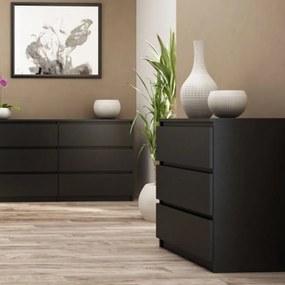 Aldabra M3 fiókos szekrény, 70x75x40 cm, fekete