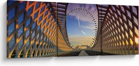 A modern hídépítészet képe (órával) (90x30 cm)