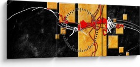 Absztrakt kép - Táncosok (órával) (90x30 cm)