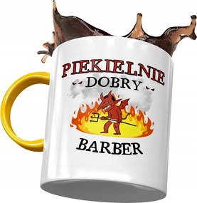 Sárga Bögre Barber Pokolian Jó Barber Nyomtatott Fotóval