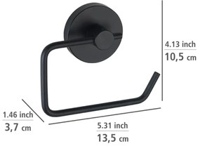 WENKO 24738100-WC-papírtartó VACUUM-LOC RUND SCHW 13,5x10,5 cm fekete