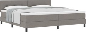 vidaXL Boxrugós ágy matracmal fejtámlával Tópszínű 200 x 200 cm szövet