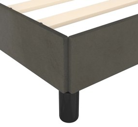 sötétszürke bársony ágykeret matrac nélkül 90x190 cm