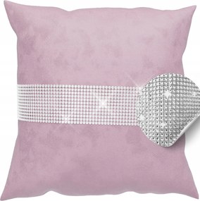 Párnahuzat, 50x50 cm, velúr, cirkónia kövekkel díszített, dekoratív velvet, nappaliba