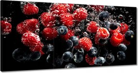 Vászonkép 60x30 Áfonya és málna víz