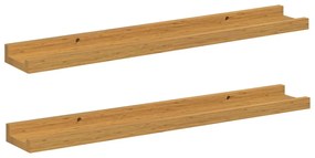 vidaXL Falpolc polcokkal tárolóval 2 pcs Bézs 60 x 9 x 3 cm Faanyag