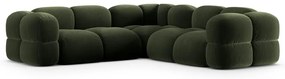 Zöld bársony sarokkanapé Loretto – Cosmopolitan Design