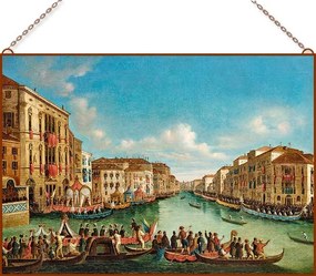Giovanni Grubacs - Ragatta on the Canal Grande üvegkép, falikép