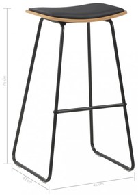 4 db fekete műbőr bárszék