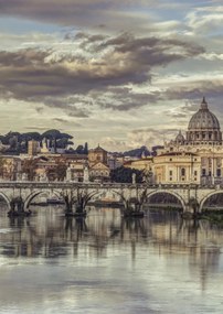 Poszter 29,7x42cm Kilátás a Basilica di San Pietro-ra a Vatikánban, Assaf Frank