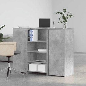 recepciós pult betonszürke 135x50x103,5 cm szerelt fa