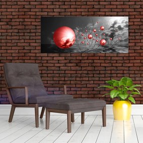 Piros gömbök képe (120x50 cm)