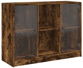 füstös tölgy színű szerelt fa tálalószekrény 102x37x75,5 cm