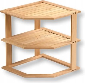 , Bambuszból készült sarokkonyhai polc