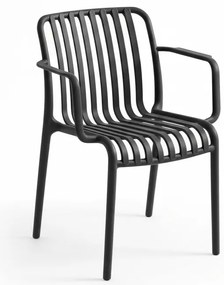 Műanyag szék TREGO karfával, antracit színű