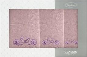 Törölköző szett 3 db-os Lila púderrózsaszín