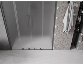 Mexen Velar Duo, tolózuhanyajtó nyitáshoz 160 cm, 8 mm-es matt üveg, polírozott grafit, 871-160-000-32-95