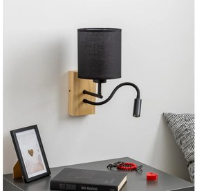 Brilagi - LED Fali lámpa NUBILA WOOD 1xE27/25W/230V + LED/3W tölgy/fekete