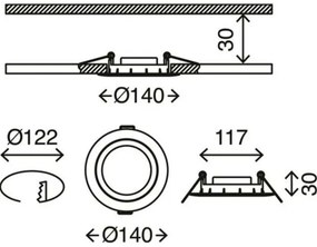 Briloner 7116-432 - KÉSZLET 3x LED Fürdőszobai lámpa FLAT IN LED/9W/230V IP23