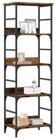 antik fa színű szerelt fa könyvszekrény 50 x 33 x 153 cm