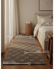 Barna kézi szövésű gyapjú futószőnyeg 80x200 cm Scala – Villeroy&amp;Boch