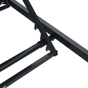 Napozóágyak asztallal 3 pcs Fekete és antracit 197 x 54 x 86 cm