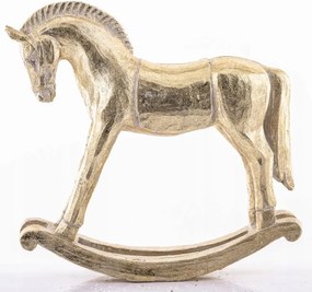 Dekoratív hintaló figura arany csillámokkal