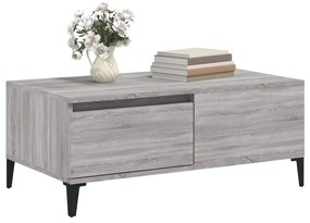 Szürke sonoma színű szerelt fa dohányzóasztal 90 x 50 x 36,5 cm