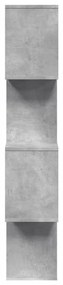 4 szintes betonszürke fa térelválasztó könyvespolc 70x24x129 cm