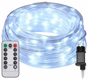 Kötél világítás 240 LED-del Hideg Fehér 10 m PVC