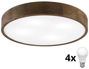 Brilagi - LED mennyezeti lámpa CARVALHO 4xE27/60W/230V tölgy-dió átm. 57,5 cm