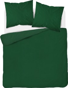 Prémium sima csíkos szatén ágyneműhuzat 220x200 zöld