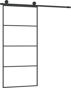vidaXL ESG üveg és alumínium tolóajtó fémszerelvény-szettel 90x205 cm