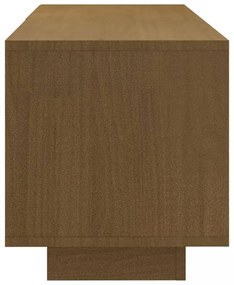 mézbarna tömör fenyőfa TV-szekrény 110 x 30 x 33,5 cm