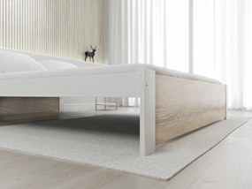 IKAROS ágy 180x200 cm, fehér/sonoma tölgy Ágyrács: Léces ágyrács, Matrac: Matrac nélkül