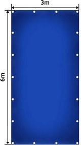 JAGO Ponyva 650 g/m² alumínium háló 3 x 6 m kék