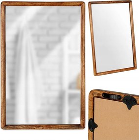 Fali tükör dekoratív lógó fa kerettel téglalap alakú 40x60 cm