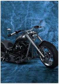 Poszterek 70x100 Kék fal Motorkerékpár