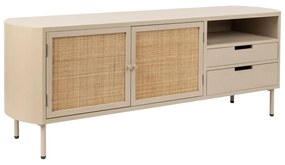 Krémszínű rattan TV-állvány 150x55 cm Amaya – White Label