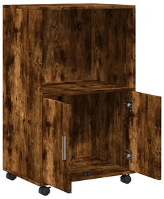 füstös tölgy színű szerelt fa kerekes szekrény 55 x 40 x 91 cm