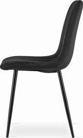 AKCIÓ Fekete bársony szék LAVA fekete lábakkal II. osztály