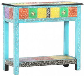 kézzel festett tömör mangófa tálalóasztal 80 x 35 x 75 cm
