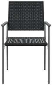 4 db fekete polyrattan kerti szék párnával 54x62,5x89 cm
